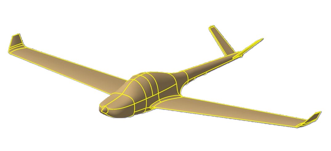 Original supplied aircraft CAD model, presentation background cleaned