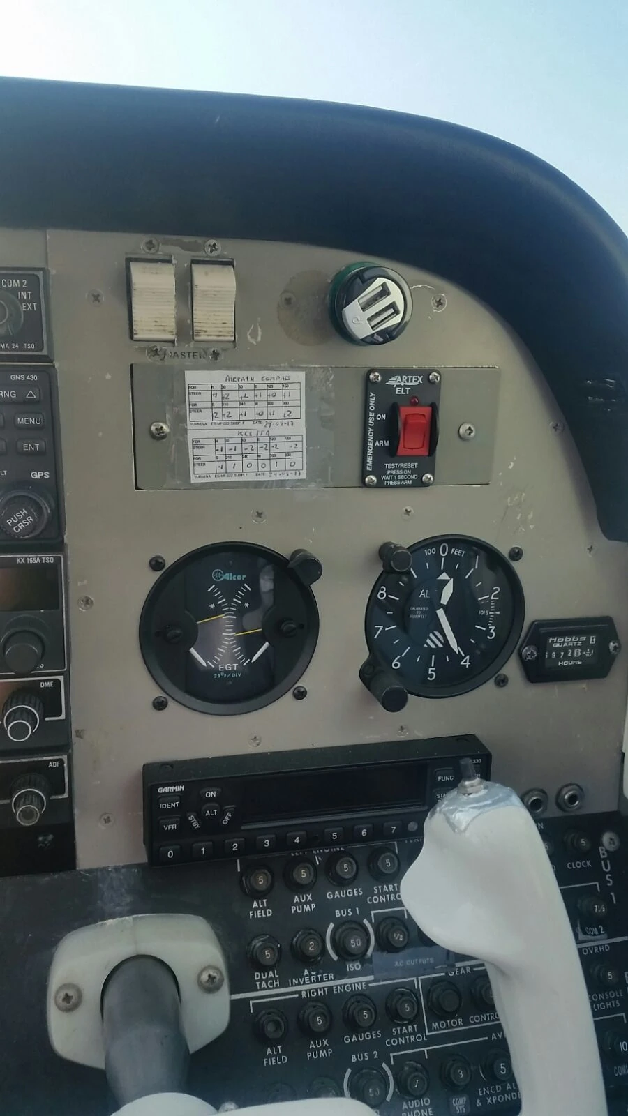 Right side of instrument panel, showing gauges and cutouts