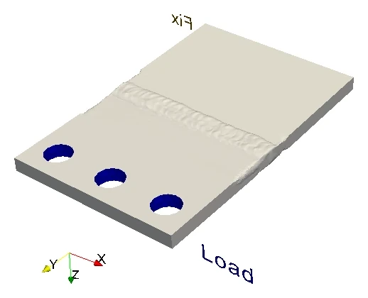 Full assembly with the loaded holes highlighted