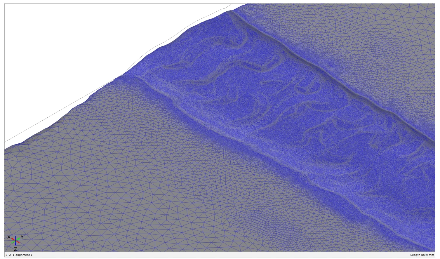 Cleaned and retriangulated weld surface